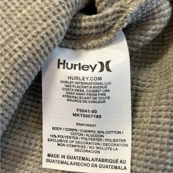 Hurley Long-sleeve Henley Waffle Hoodie - Picture 6 of 6